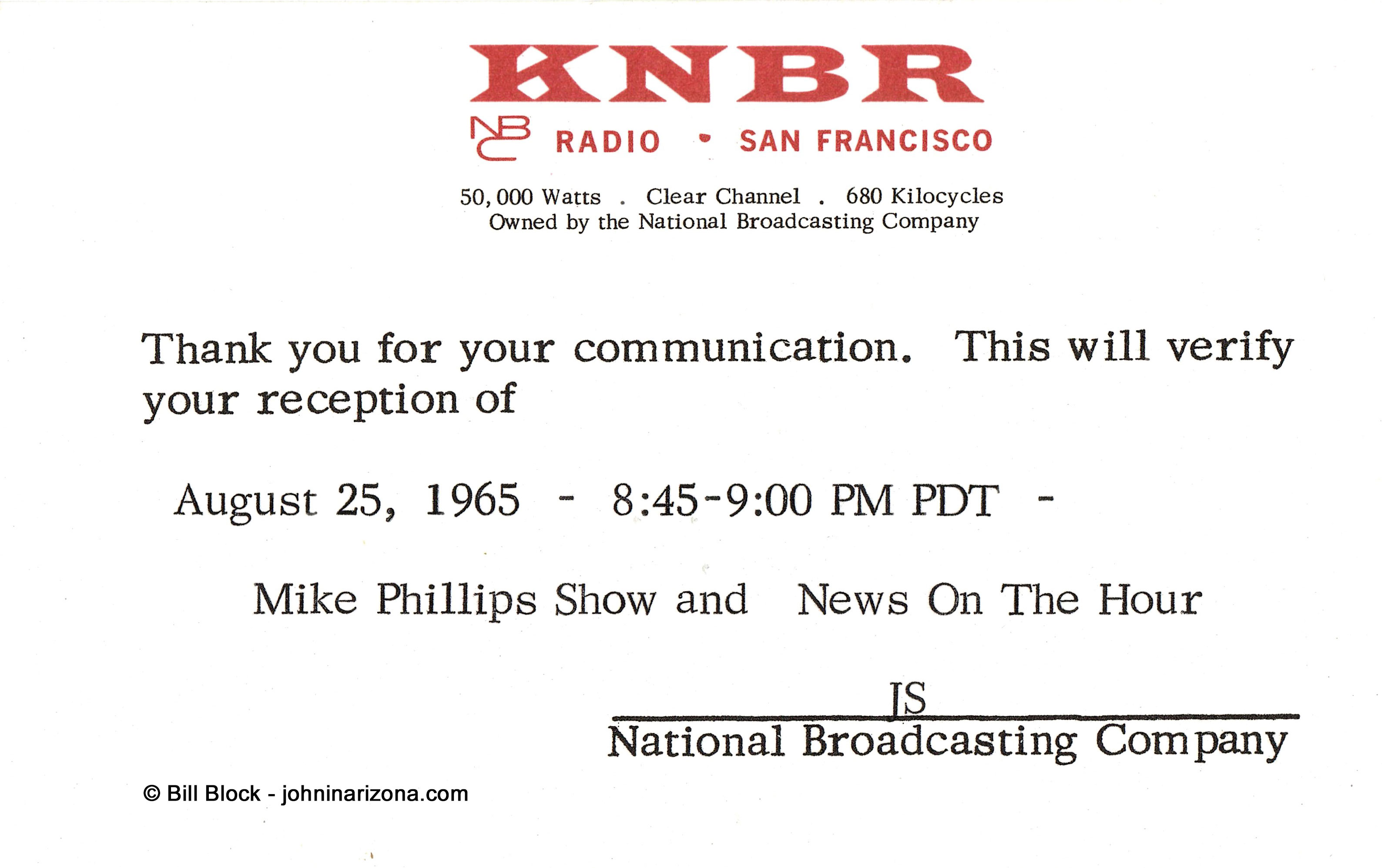 KNBR Radio 680 San Francisco, California