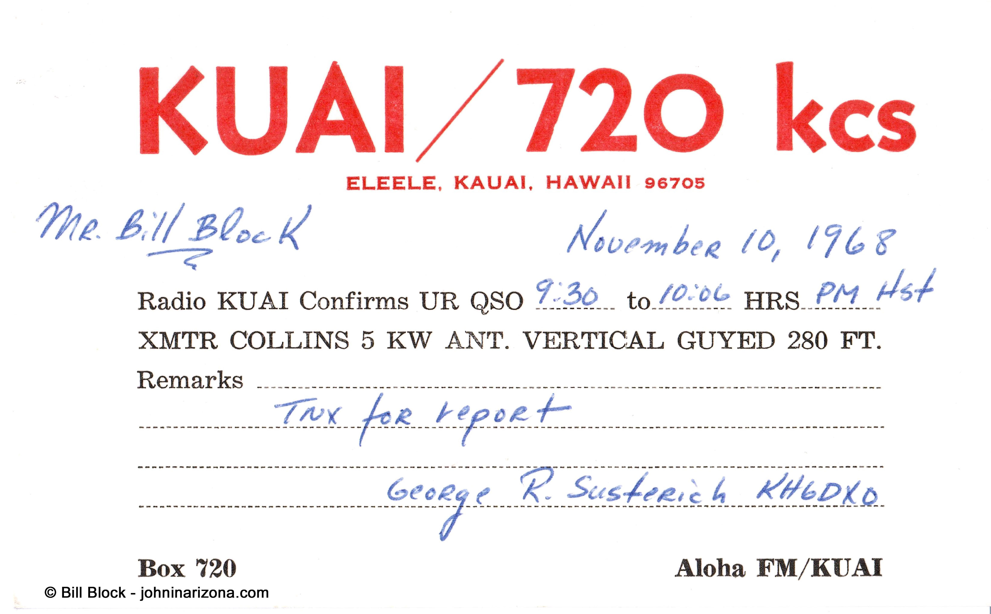 KUAI Radio 720 Eleele, Kauai, Hawaii