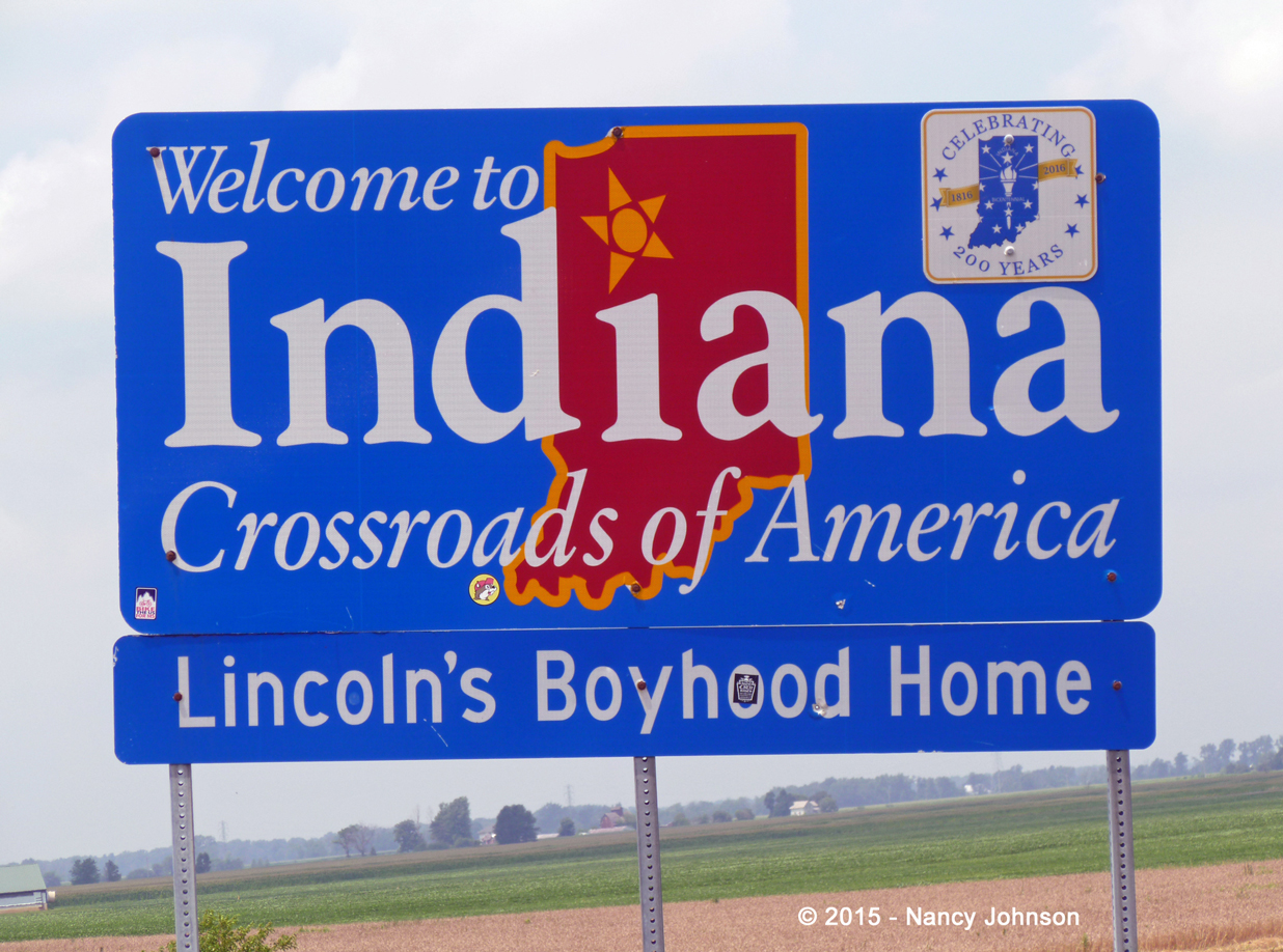 Welcome to Indiana sign